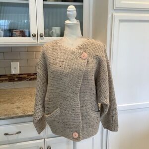 Cozy Beige Women's Sweater Wool Blend Size Small I.B. Diffusion